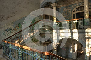 Staircase in an abandoned hospital in Beelitz