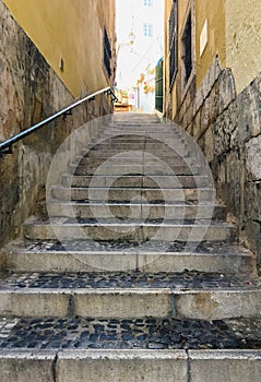 Staircase in Alley in Lisbon, Portugal