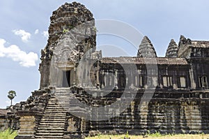 A staircase in Angkor Wat photo