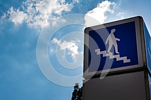Staircase Blue Sky Diagram Subway Public Transport Sign Symbol Outdoors