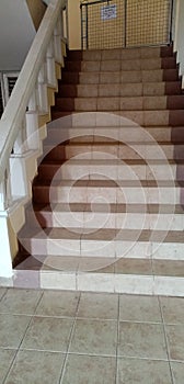 staircase an brown  whte