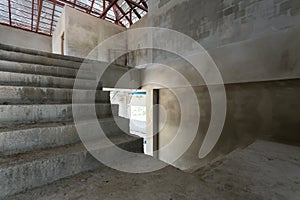 Staircase cement concrete structure in residential house