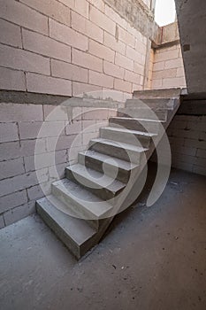 staircase cement concrete structure in residential house building