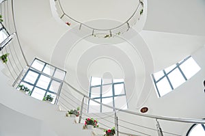 The staircase and dome inside