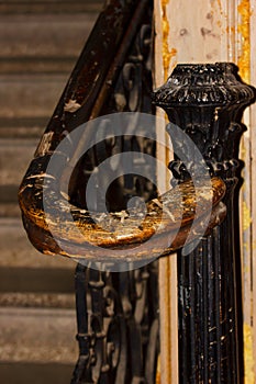 Staircase Hand Railing in Old Historic Building.