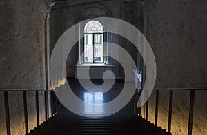 Staircase of the historic building of La Misericordia in Venice, Italy