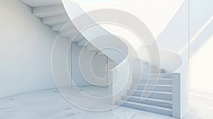 Staircase in interior, Staircase and light and shadow on white wall