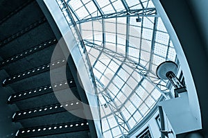 Staircase and large glass dome in Towson Town Center