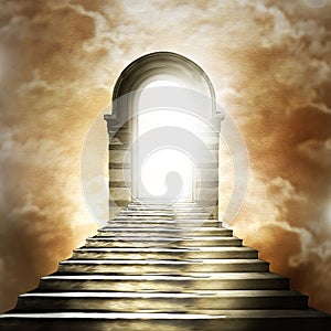 Staircase leading to heaven or hell.