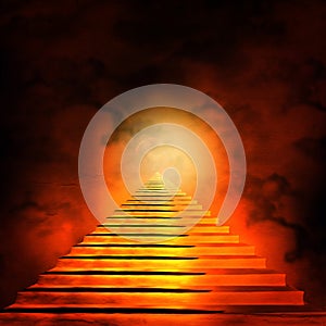 Staircase leading to heaven or hell