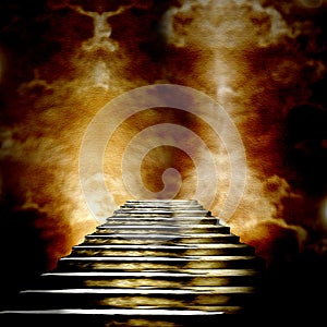 Staircase leading to heaven or hell