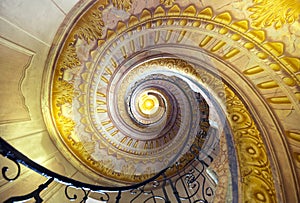 Staircase between the library and church in Melk Abbey