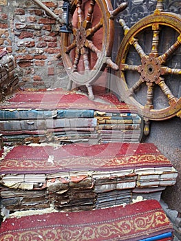 Staircase made of books in Venice photo