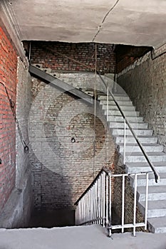 Staircase of old overage house photo