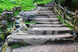 staircase in the Parc des Buttes-Chaumont in Paris