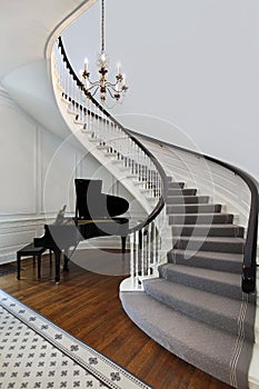 Staircase with piano