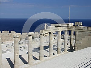 Staircase of the Propylaea in Lindos, Greece