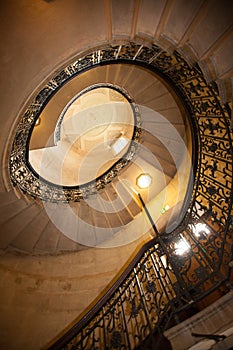 The staircase at the Radcliffe Camera, Oxford University in Oxford