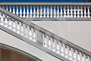 Staircase with railings and balustrades.