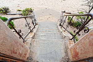 Staircase of a ruin at Kolmanskop