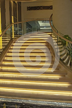 Staircase with security lights
