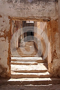 Staircase in a small village, Morocco