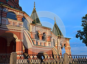 Staircase of St. Basil`s Cathedral, Red Square, Moscow, Russia