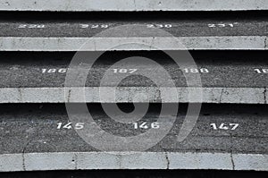 Staircase step with numbers at Kuching Town Mosque