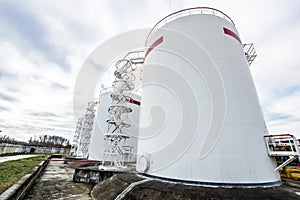 Staircase to big oil tank