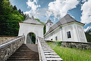 staircase to Johnsbach church in styria