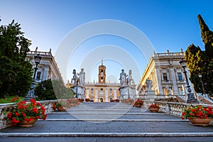 Staircase to Piazza del Campidoglio on the top of Capitoline Hill