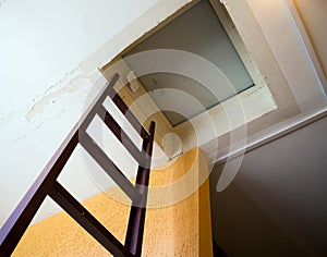 Staircase to the roof at the entrance of a multistory building