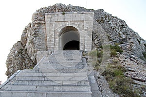 Staircase on the top of mount