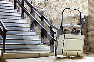 Stairlift for disabled and elderly people to climb stairs at arc