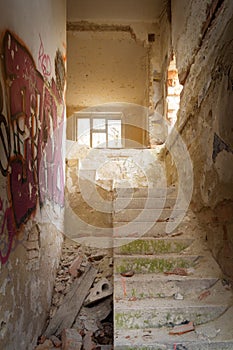 Stairs in abandoned house