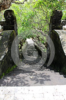 Stairs around Uluwatu Temple complex. Taken January 2022