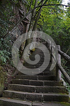 Stairs around the Wulingyuan Scenic Area. A typical hiking trail