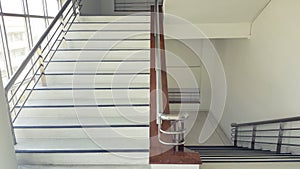 Stairs in the building empty modern office building interior.