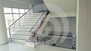 Stairs in the building empty modern office building interior.