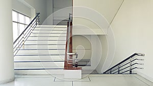 Stairs in the building empty modern office building interior.