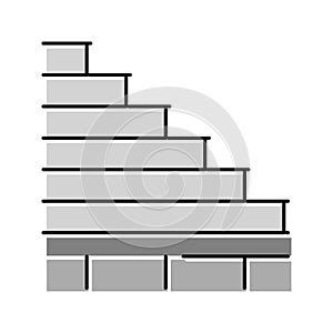 stairs building structure color icon vector illustration