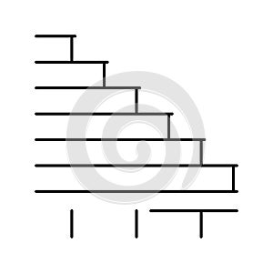 stairs building structure line icon vector illustration