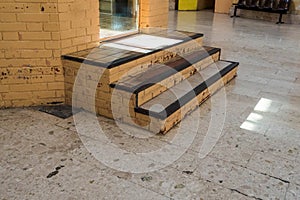 Stairs of the central gallery of La Modelo prison in Barcelona photo