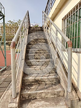the stairs changed by time and climate but makes it retro