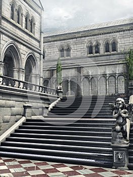 Stairs in a courtyard