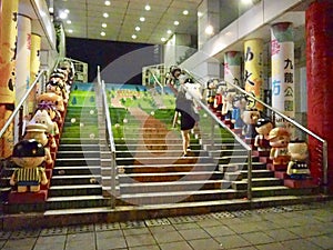 Stairs with dolls in Hong Kong