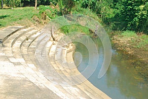 Stairs down the stream.