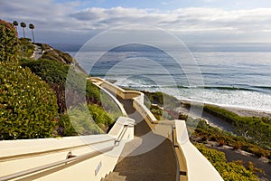 Stairs down to the ocean in Dana Point