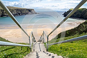 The stairs down to the Silver Strand in County Donegal - Ireland