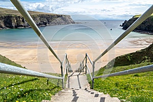 The stairs down to the Silver Strand in County Donegal - Ireland